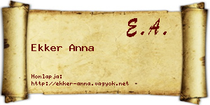 Ekker Anna névjegykártya